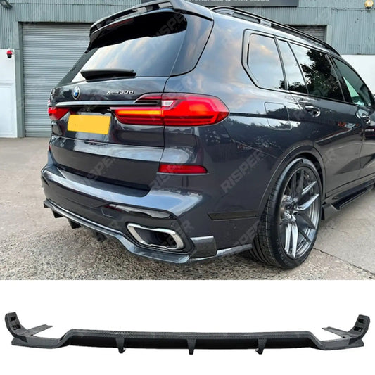 Black Knight Rear Diffuser In Carbon Style For BMW X7 G07 2018-2023