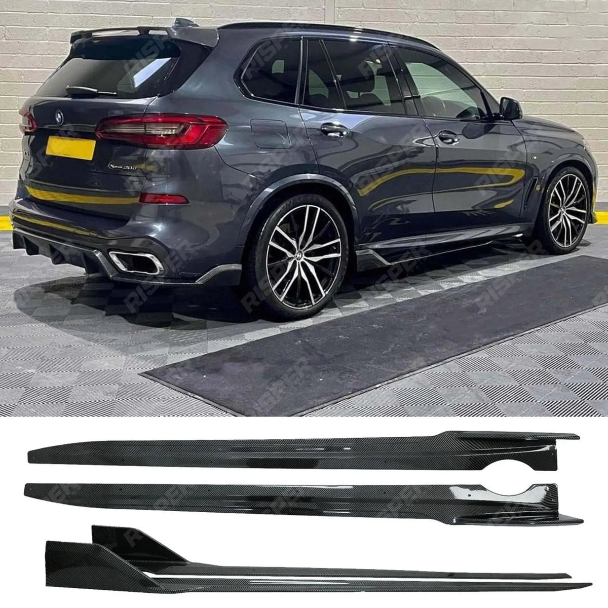 Black Knight Side Skirt Splitters in Carbon Look For BMW X5 G05 M Sport 2018+
