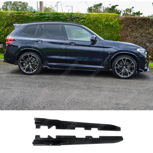 Black Knight Side Skirts In Gloss Black For BMW X3 G01 PRE LCI 2018-2022