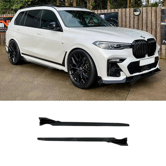 Black Knight Side Skirts In Gloss Black For BMW X7 2018-2023
