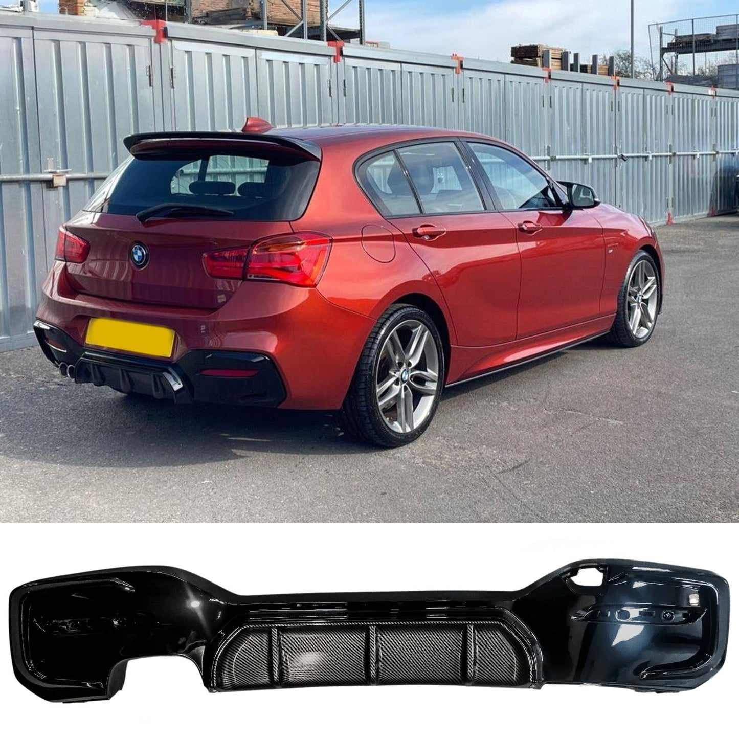 Bmw 1 Series F20 M Sport Lci 2015-2019 Rear Diffuser In Carbon Look 00____ - TMC Motorsport