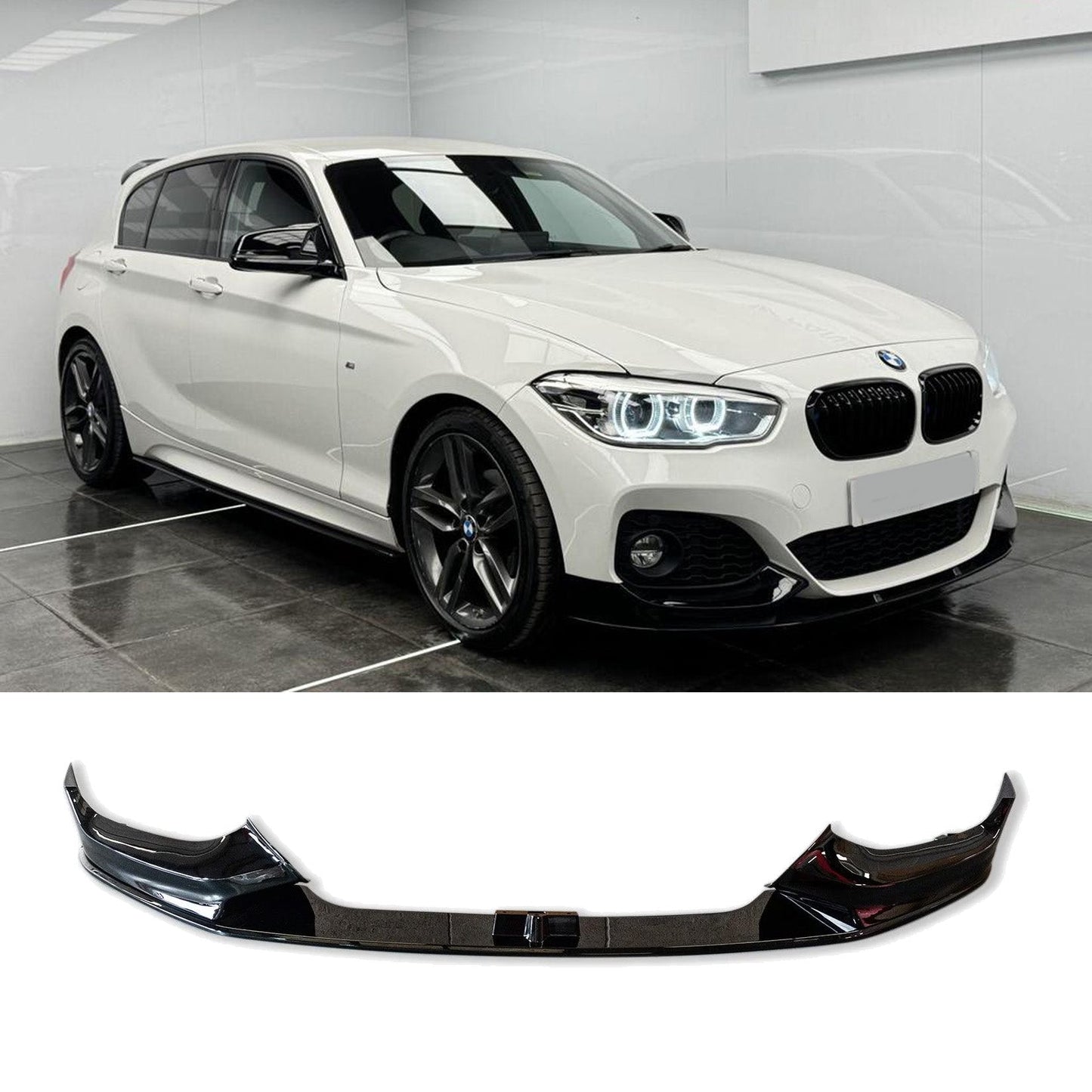 BMW 1 Series F20 M Sport LCI Facelift 2015-2019 Gloss Black Front Splitter Lip - TMC Motorsport