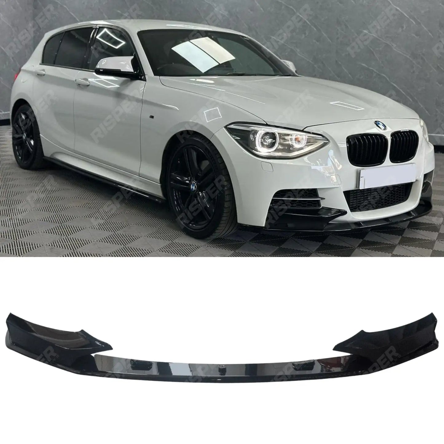 Bmw 1 Series F20 M Sport Pre Lci 2012-2015 Front Splitter In Gloss Black