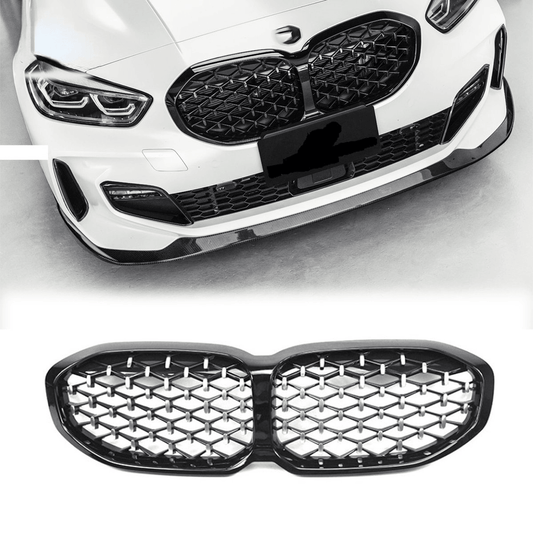 BMW 1 Series F40 2018 - 2024 Gloss Black Diamond Style Front Grill - TMC Motorsport