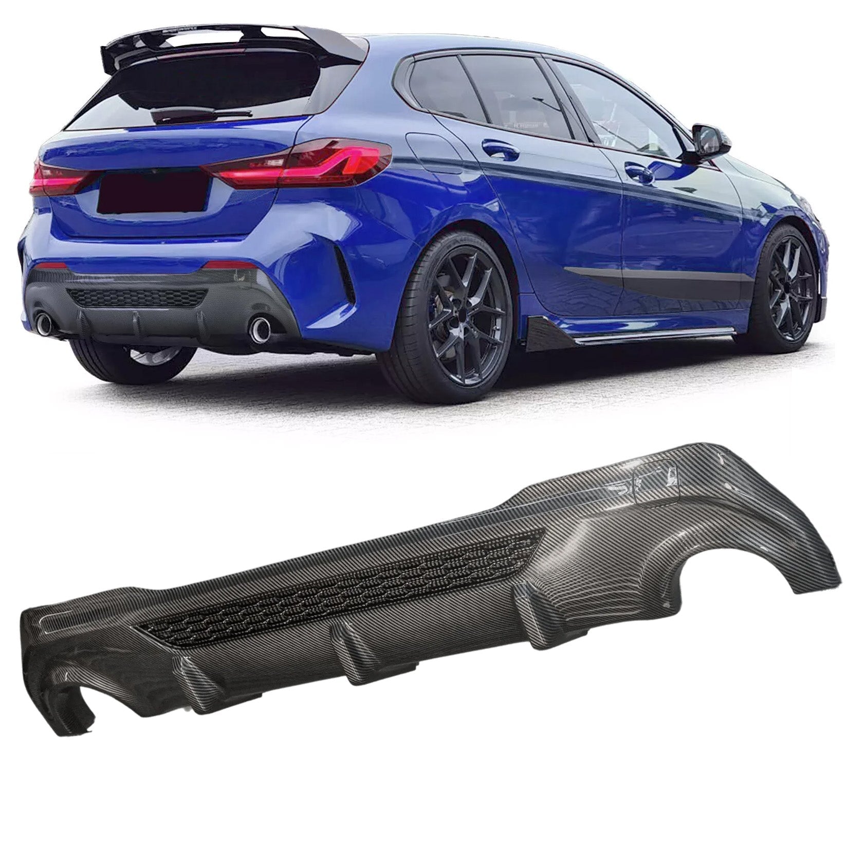 Bmw 1 Series F40 M Sport 2018 - 2024 M135i Rear Diffuser 0__0 In Carbon Look - TMC Motorsport