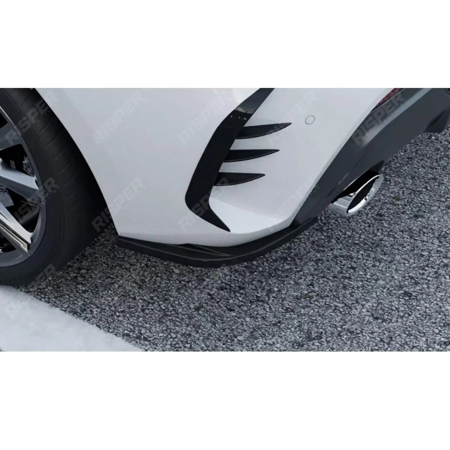 BMW 1 SERIES F40 M SPORT 2019-2024 REAR BUMPER CORNER SPLITTERS IN GLOSS BLACK