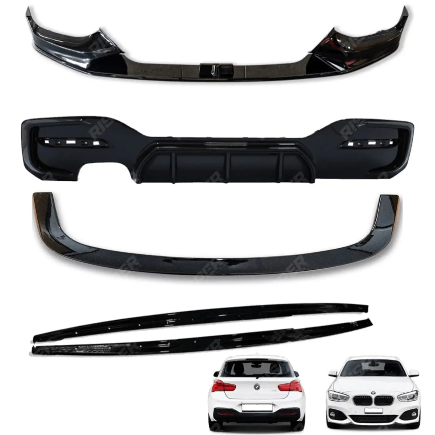BMW 1 Series LCI M Sport F20 F21 2015-2019 Gloss Black Full Aero Body Kit - Diffuser 00____