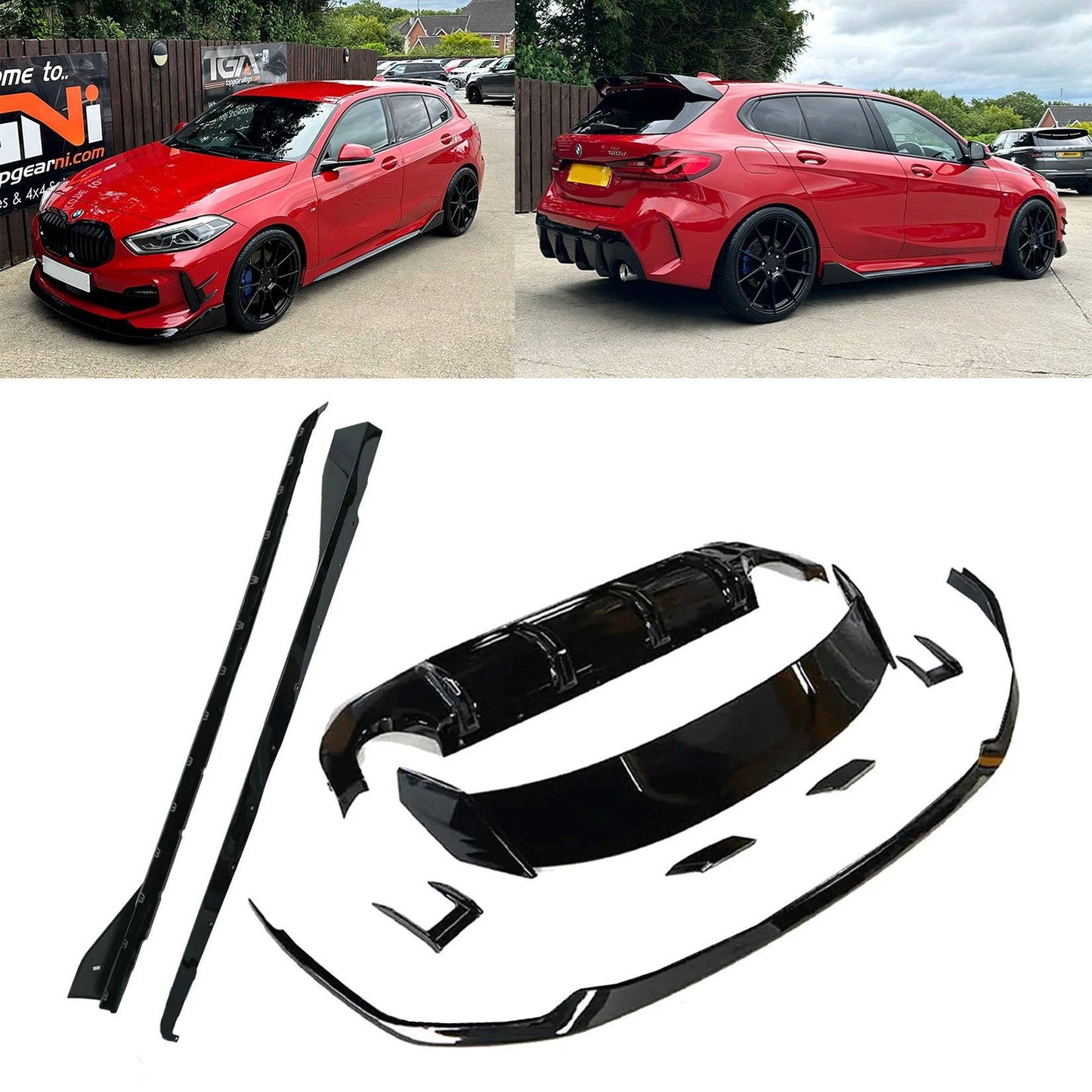 BMW 1 Series M Sport F40 2018 - 2024 Gloss Black Full Aero Kit - TMC Motorsport