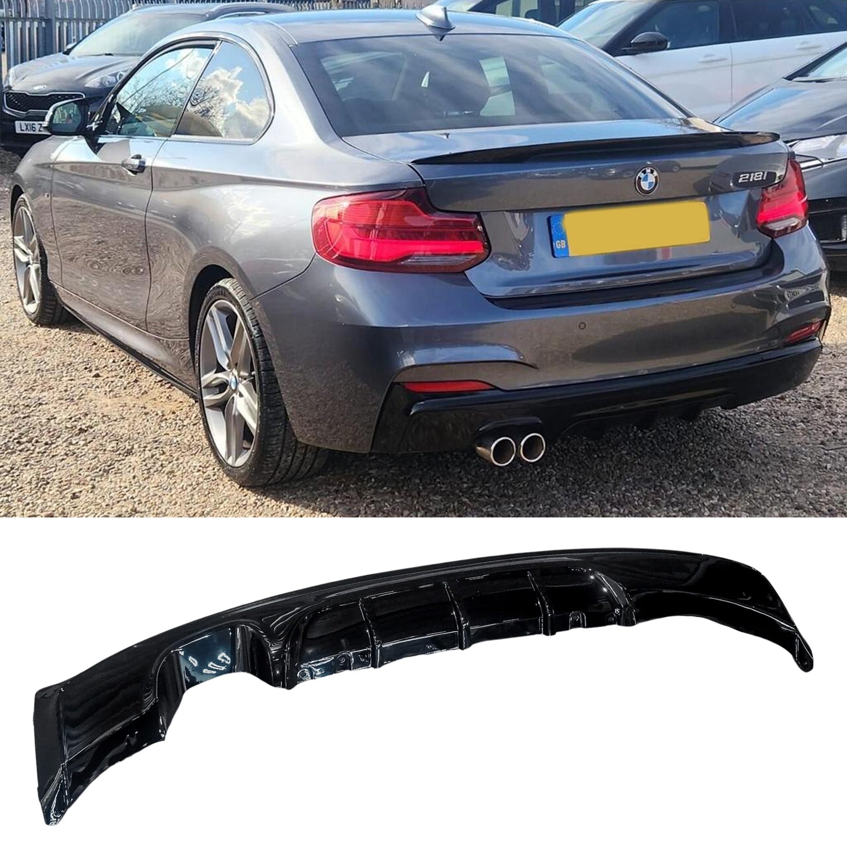 Bmw 2 Series F22 M Sport 2014-2021 Rear Diffuser In Gloss Black 00___ - TMC Motorsport
