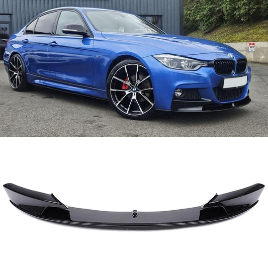BMW 3 Series F30 F31 F35 M Sport Front Splitter in Gloss Black - TMC Motorsport
