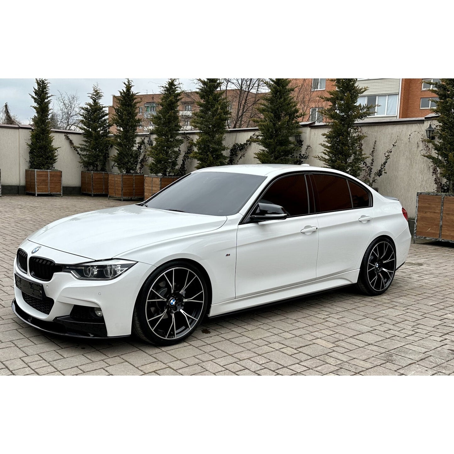 BMW 3 Series F30 F31 F35 M Sport Front Splitter in Gloss Black - TMC Motorsport