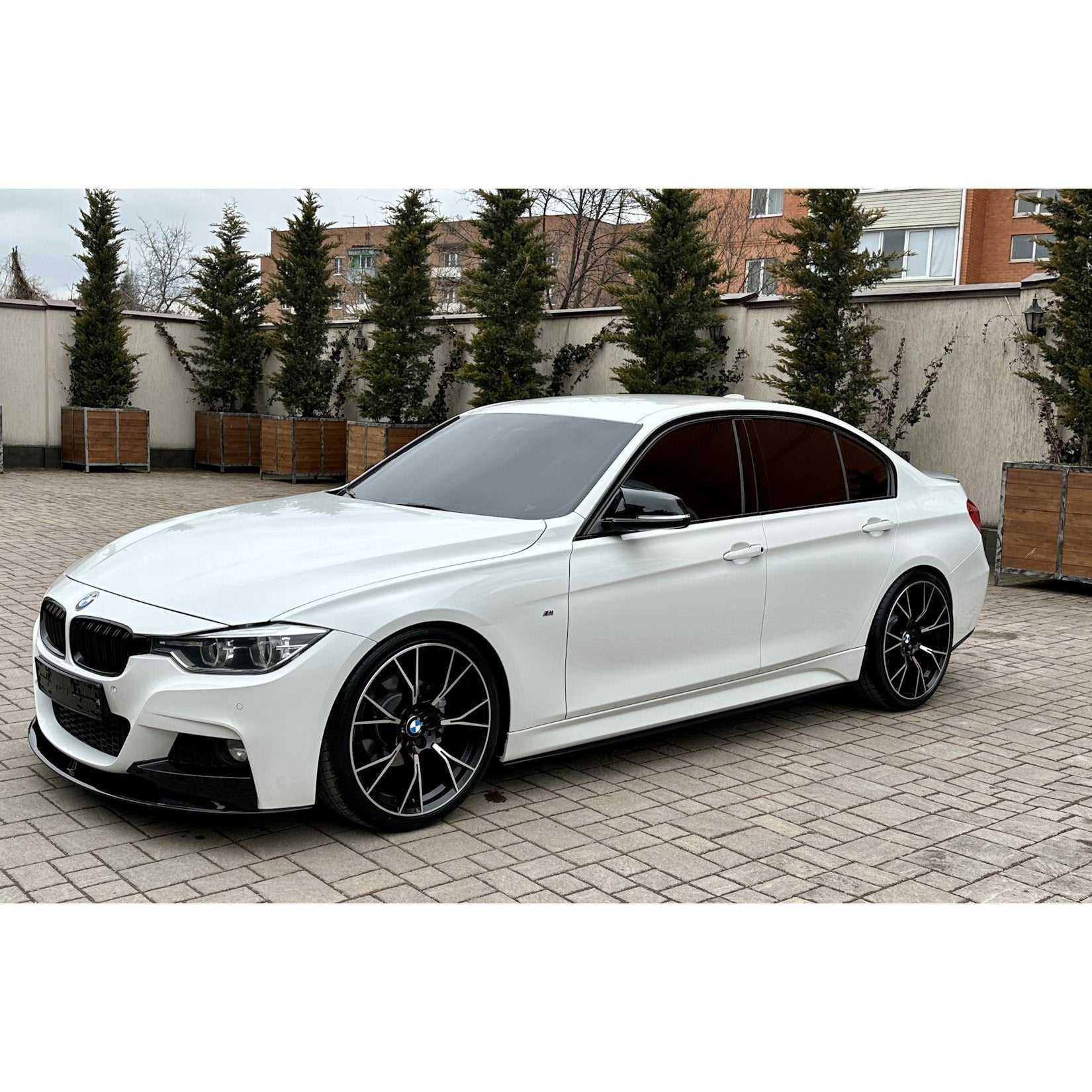 BMW 3 Series F30 F31 F35 M Sport Front Splitter in Gloss Black - TMC Motorsport