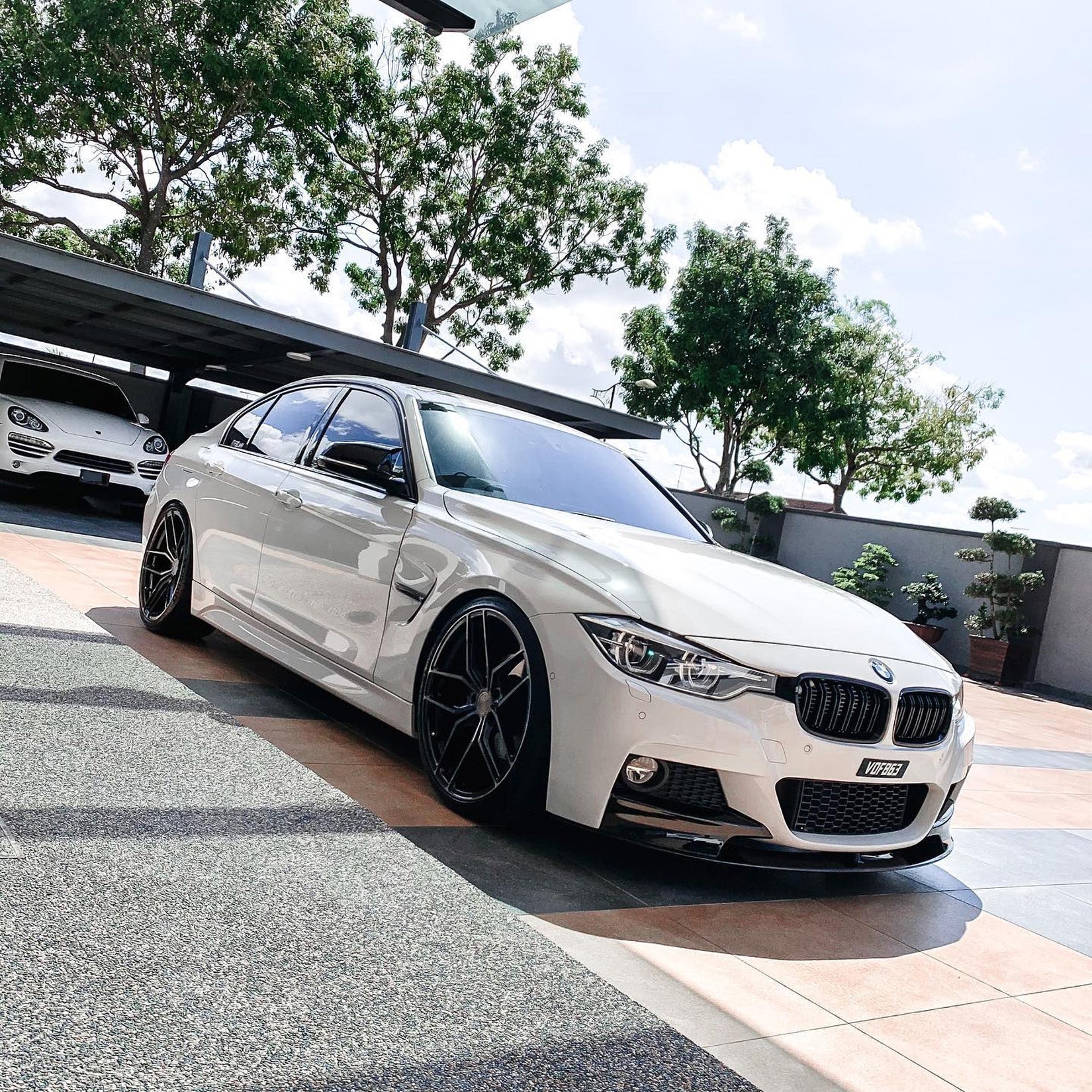 BMW 3 Series F30 F31 F35 M Sport Front Splitter in Gloss Black - TMC Motorsport