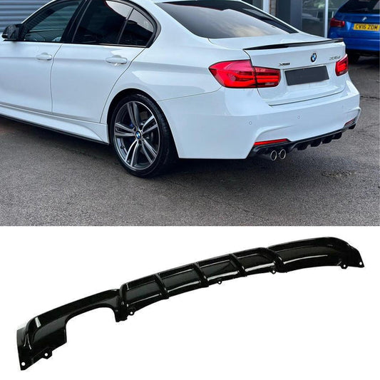BMW 3 Series F30 F35 M Performance Gloss Black Rear Diffuser M Sport Twin Exit - TMC Motorsport
