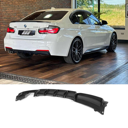 BMW 3 Series F30 F35 M Performance Matte Black Rear Diffuser M Sport Twin Exit - TMC Motorsport