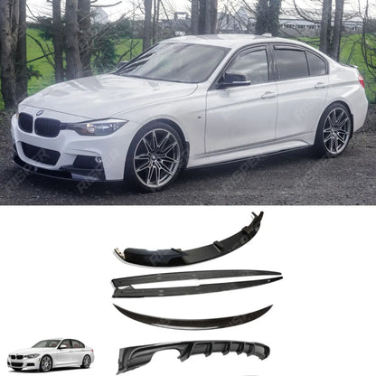 BMW 3 Series F30 M Sport 2012-2018 Carbon Look Full Aero Body Kit - Diffuser 00___