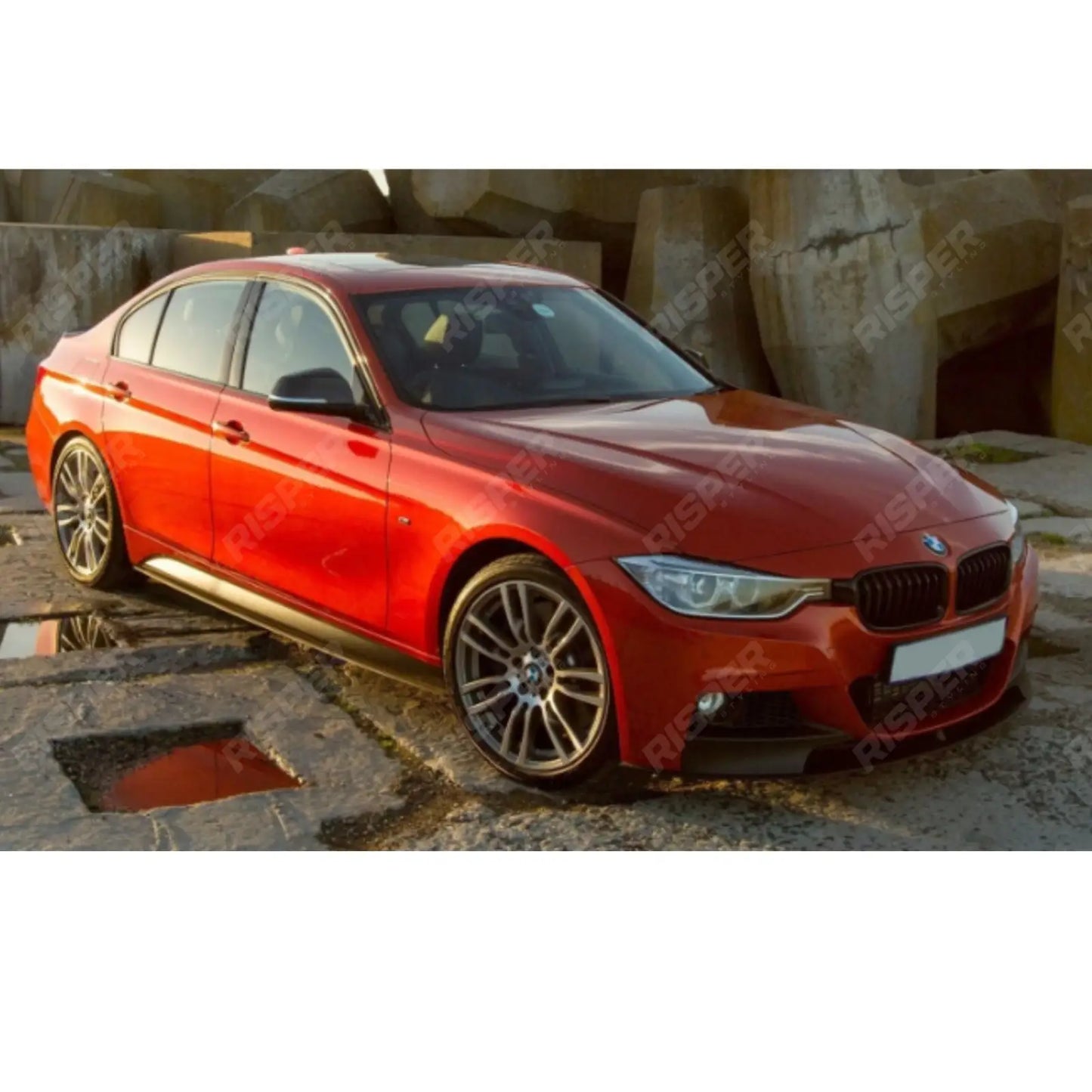 BMW 3 Series F30 M Sport 2012-2018 Matte Black Full Aero Body Kit - Diffuser 0___0