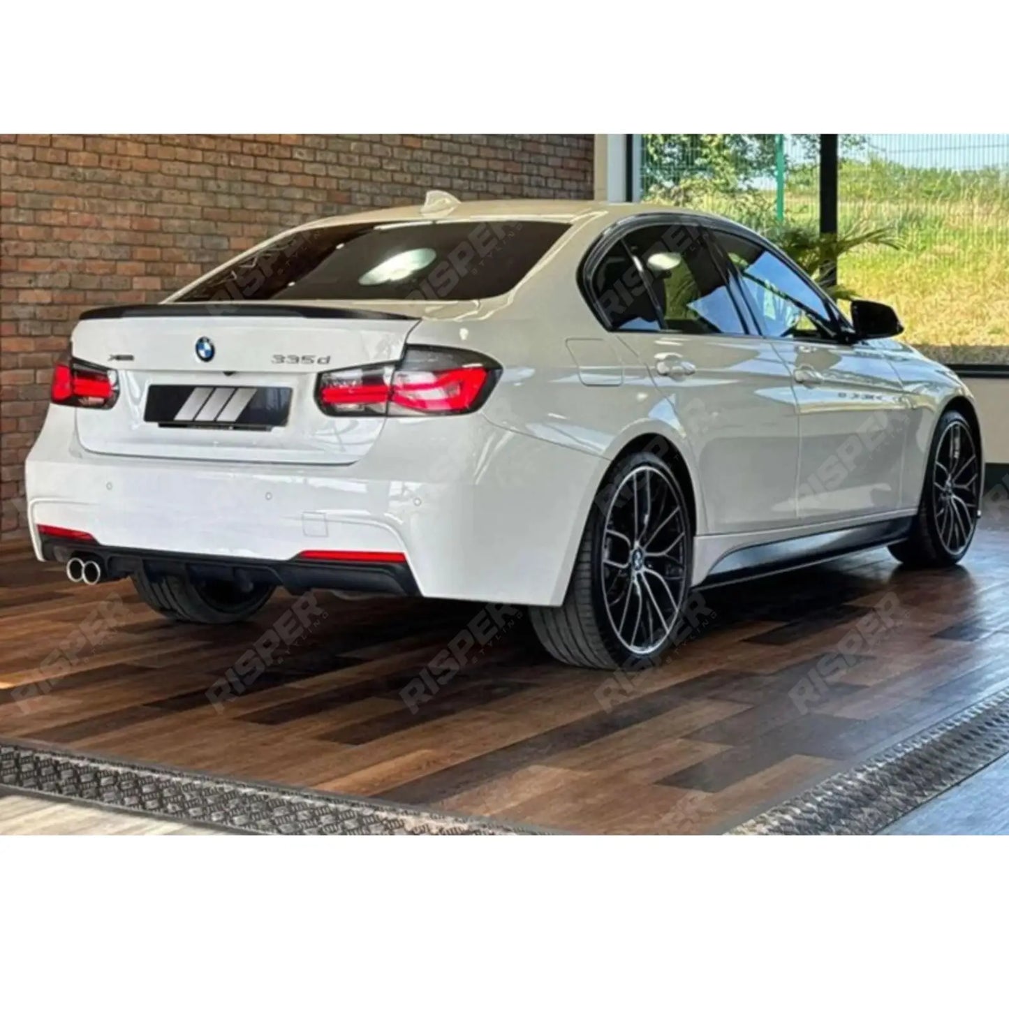 BMW 3 Series F30 M Sport 2012-2018 Matte Black Full Aero Body Kit - Diffuser 00___
