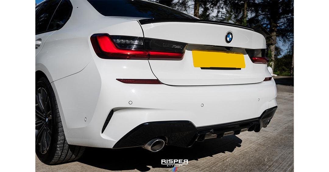 BMW 3 Series G20 2019-2021 (Pre-LCI) Gloss Black M Sport Rear Diffuser - Dual Exit - TMC Motorsport