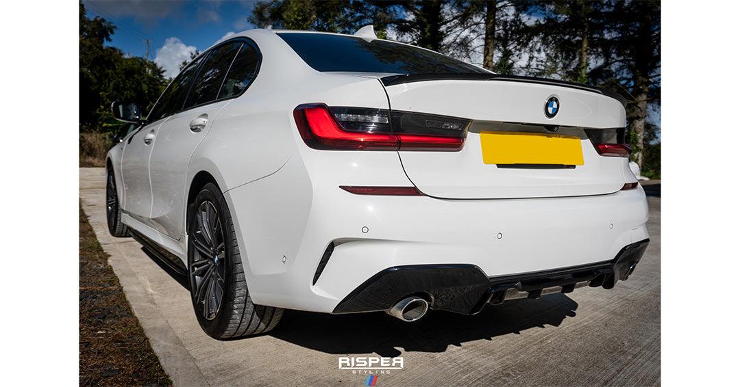 BMW 3 Series G20 2019-2021 (Pre-LCI) Gloss Black M Sport Rear Diffuser - Dual Exit - TMC Motorsport
