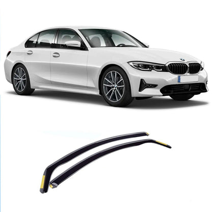 BMW 3 Series G20 2019+ Dark Smoke 2PC STX Internal Wind Deflectors Front Doors - TMC Motorsport