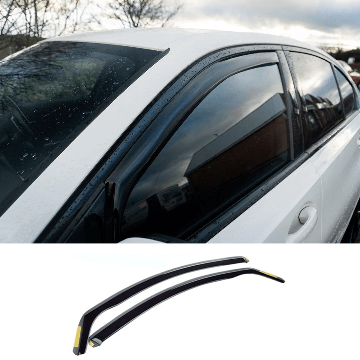 BMW 3 Series G20 2019+ Dark Smoke 2PC STX Internal Wind Deflectors Front Doors - TMC Motorsport
