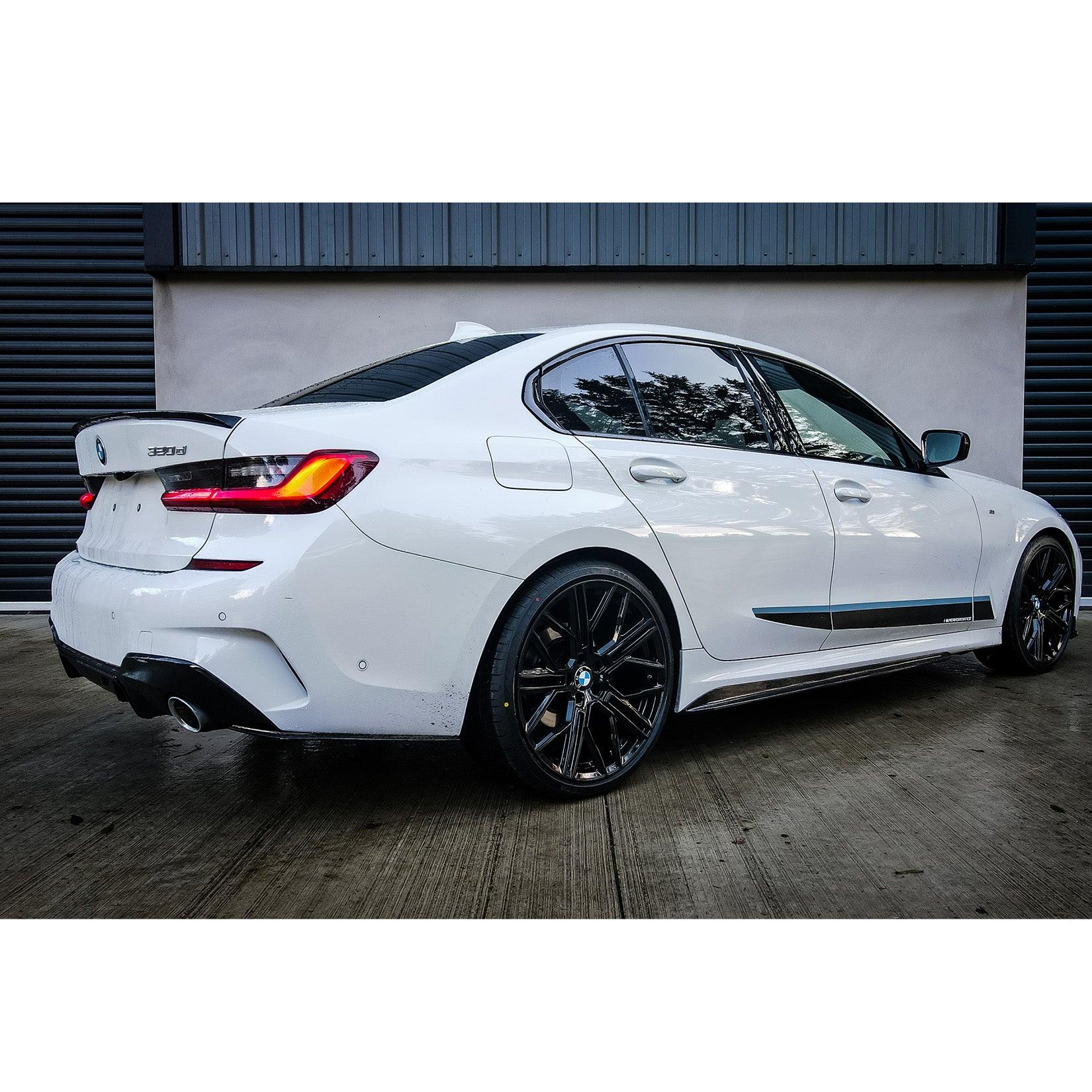 BMW 3 Series G20 G28 2018+ Gloss Black Rear Spats Extensions for M Sport Bumper - TMC Motorsport