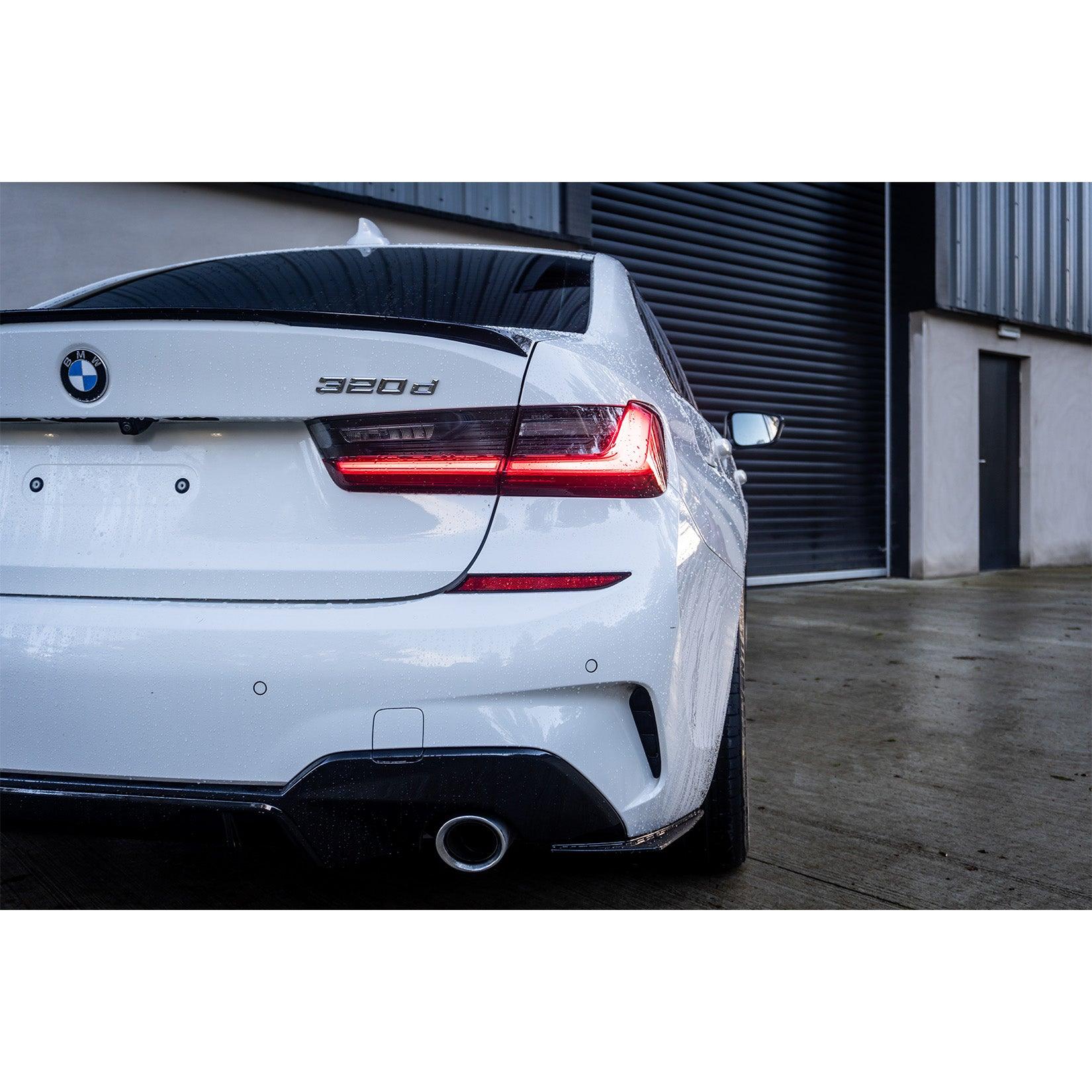 BMW 3 Series G20 G28 2018+ Gloss Black Rear Spats Extensions for M Sport Bumper - TMC Motorsport
