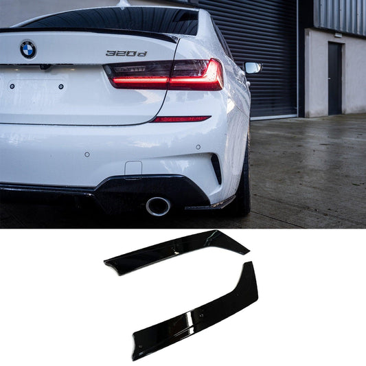 BMW 3 Series G20 G28 2018+ Gloss Black Rear Spats Extensions for M Sport Bumper - TMC Motorsport