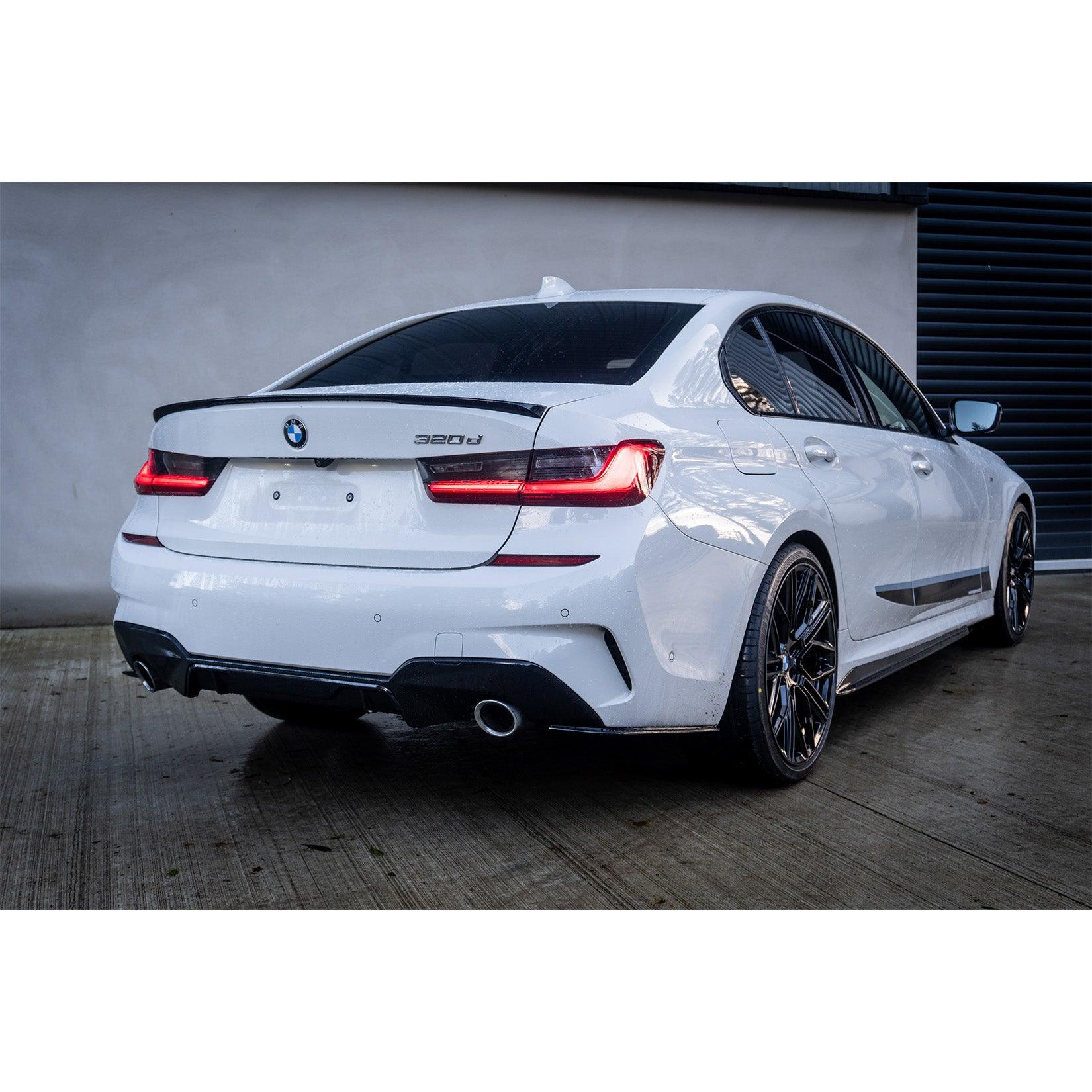 BMW 3 Series G20 G28 2018+ Gloss Black Rear Spats Extensions for M Sport Bumper - TMC Motorsport