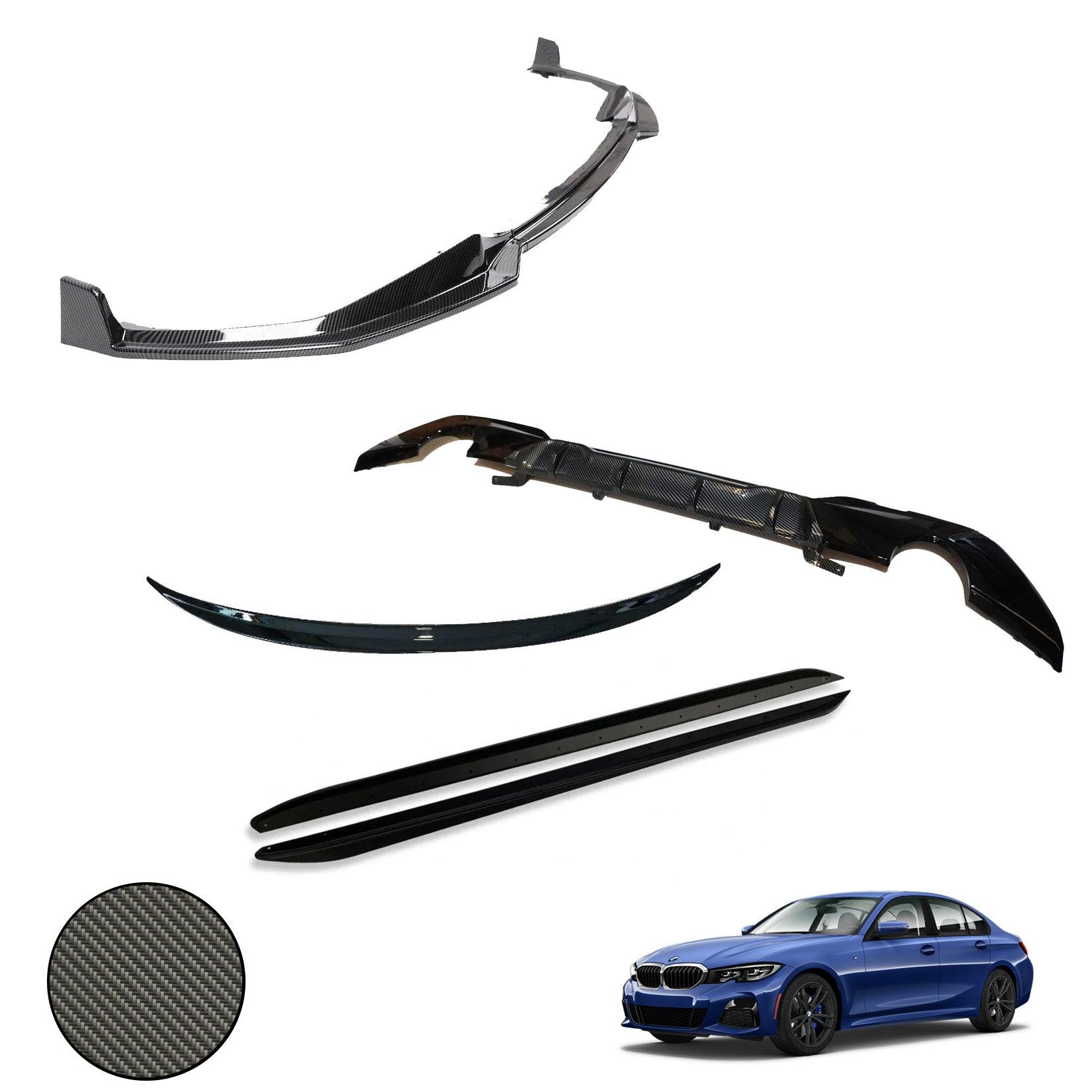 BMW 3 Series G20 G28 M Sport 2018+ Carbon Look Aero Kit Lip Package - TMC Motorsport