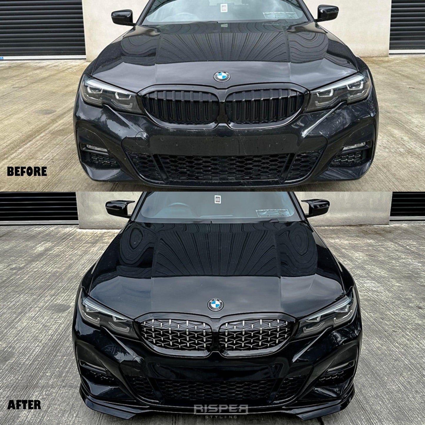 BMW 3 Series G20 G28 M Sport 2018+ Gloss Black Aero Kit Lip Package - TMC Motorsport