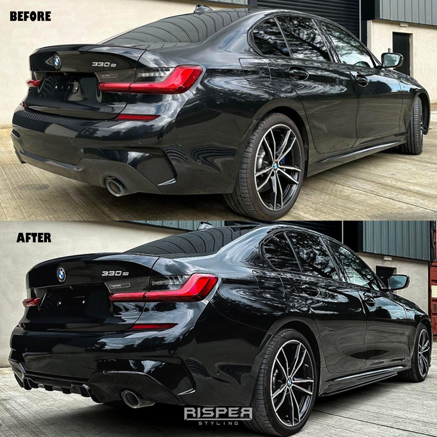BMW 3 Series G20 G28 M Sport 2018+ Gloss Black Aero Kit Lip Package - TMC Motorsport