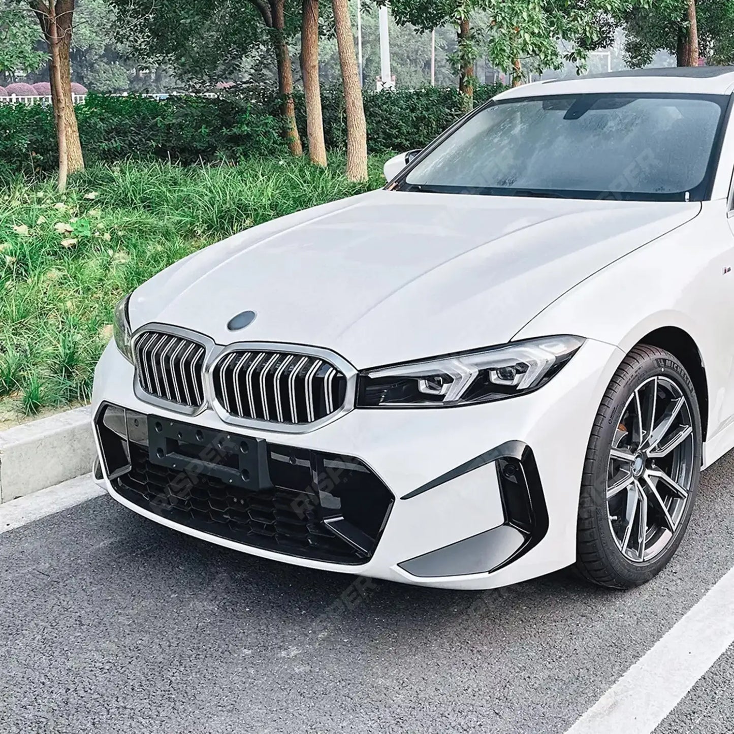 BMW 3 SERIES G20 (LCI) 2023+ FRONT BUMPER CANARDS IN GLOSS BLACK