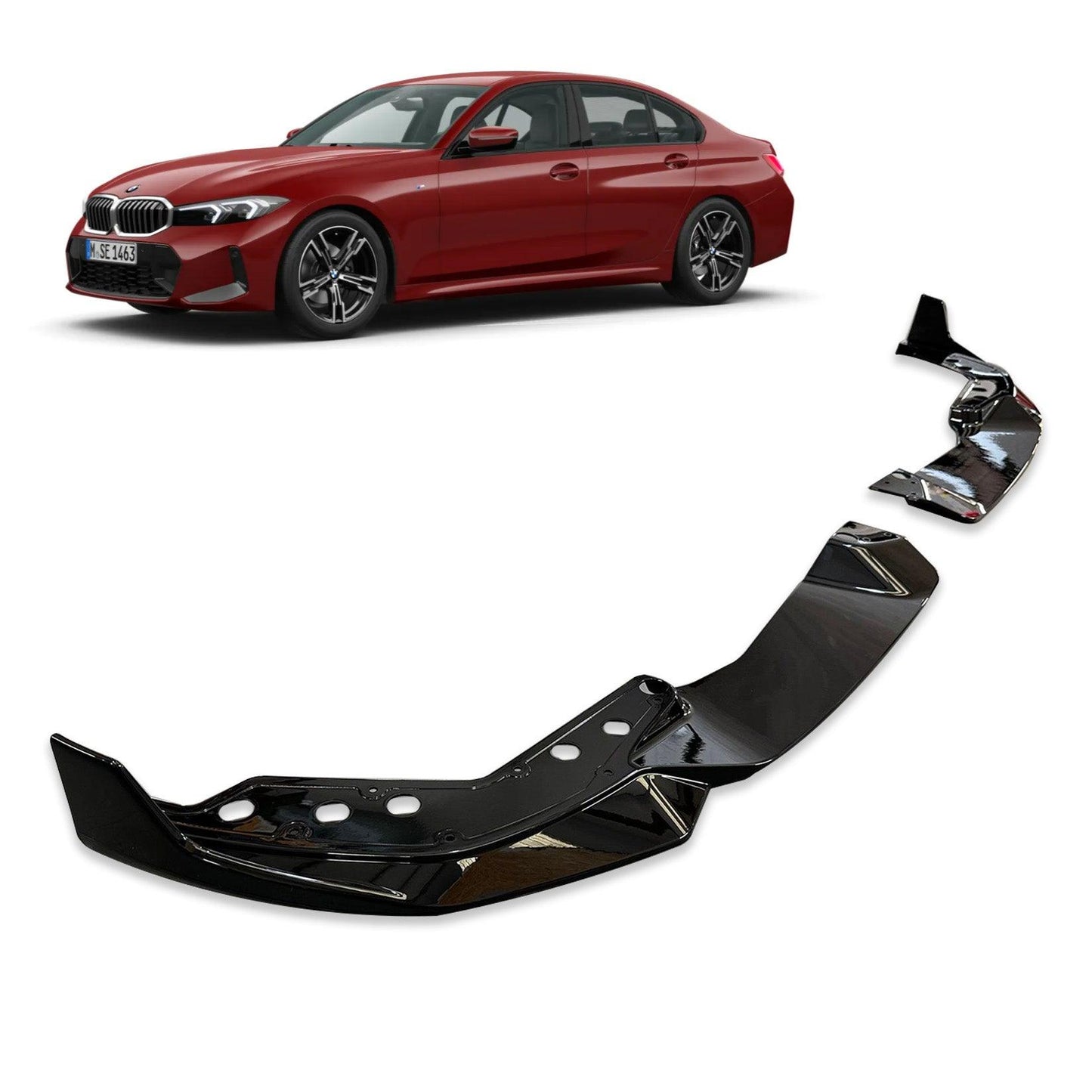 BMW 3 Series G20 LCI M Sport Facelift 2022+ Gloss Black Front Splitter Lip - TMC Motorsport