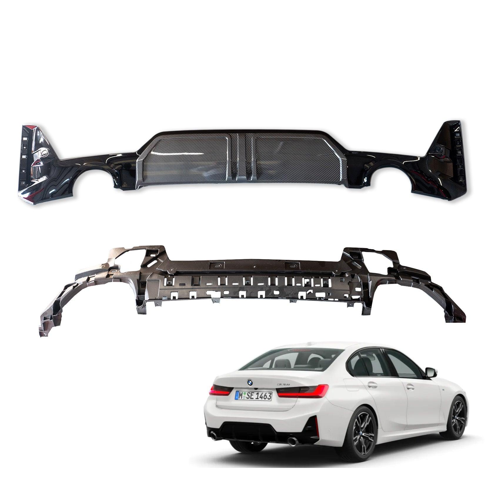 BMW 3 Series G20 M Sport LCI Facelift 2022+ Carbon Look Rear Diffuser - TMC Motorsport