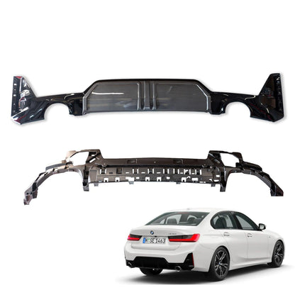 BMW 3 Series G20 M Sport LCI Facelift 2022+ Carbon Look Rear Diffuser - TMC Motorsport
