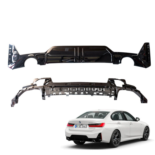 BMW 3 Series G20 M Sport LCI Facelift 2022+ Gloss Black Rear Diffuser - TMC Motorsport