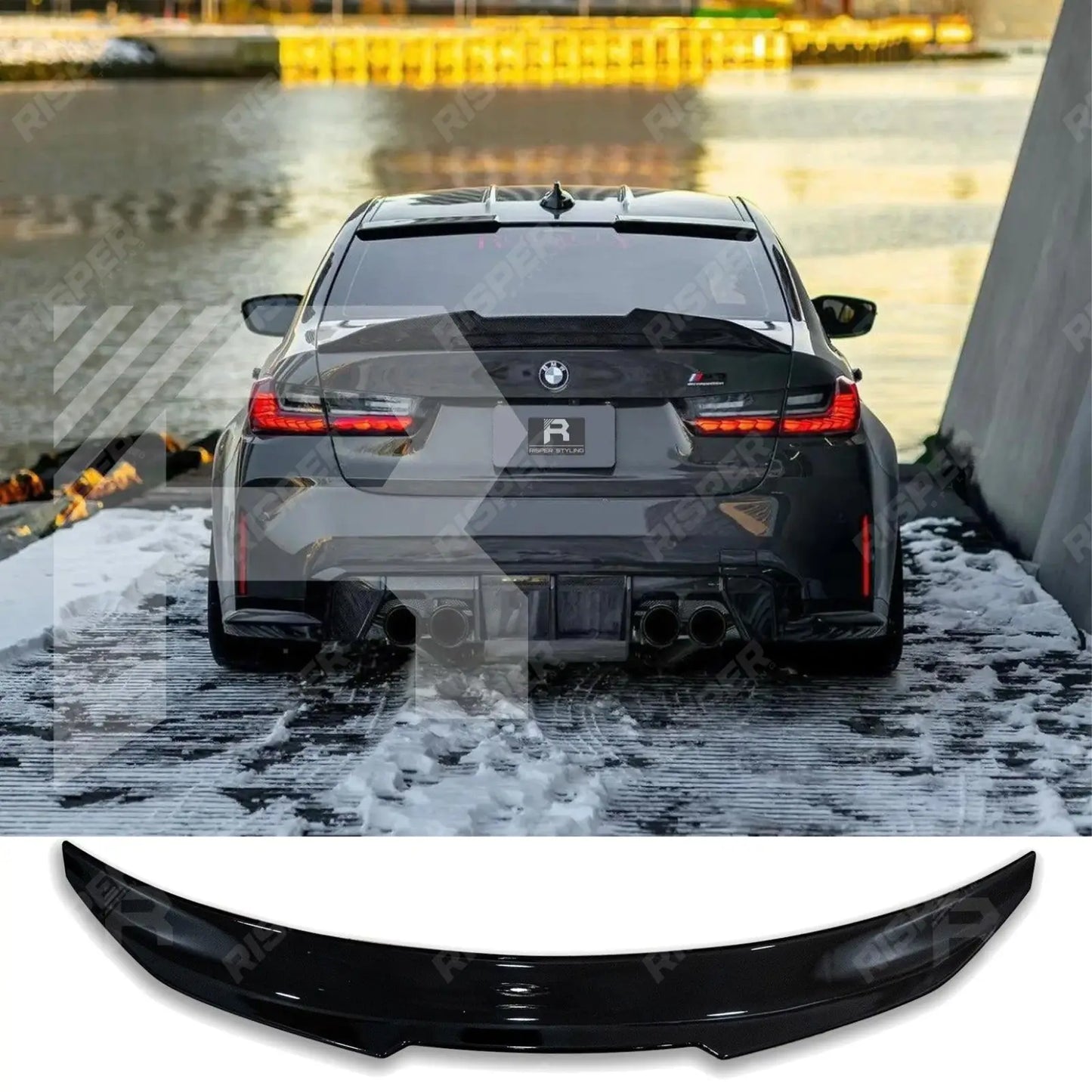 BMW 3 Series G20 M3 G80 2018+ Gloss Black PSM Style Ducktail Spoiler