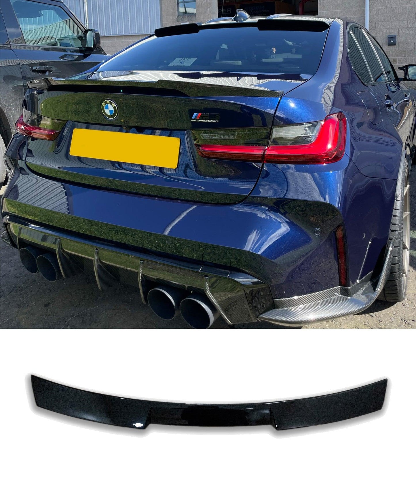 BMW 3 Series G20 M3 G80 2018+ Gloss Black Rear Upper Window Spoiler - TMC Motorsport