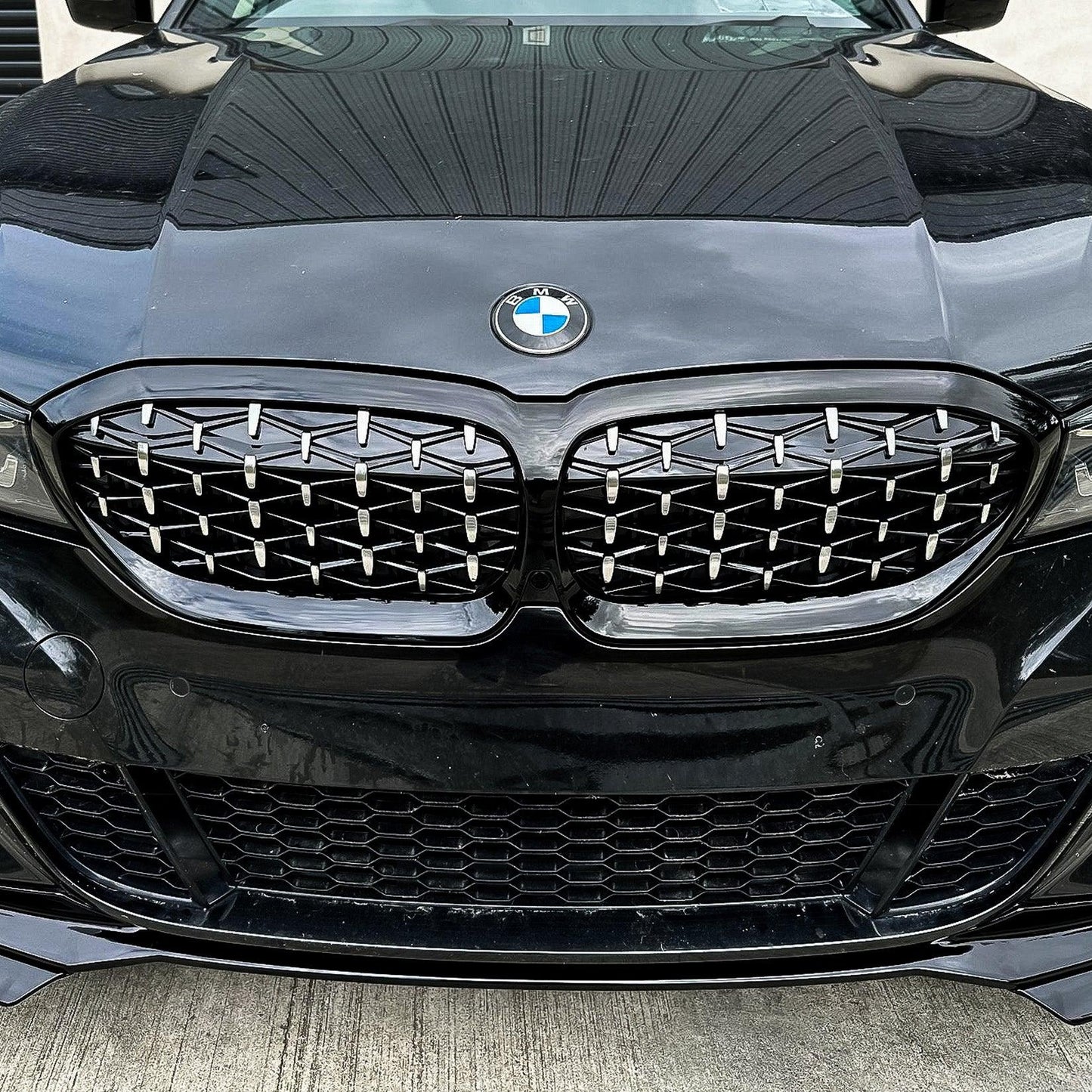 BMW 3 Series G20/G21 2018-2021 (pre-lci) Diamond Style Front Grill Gloss Black & Silver - TMC Motorsport