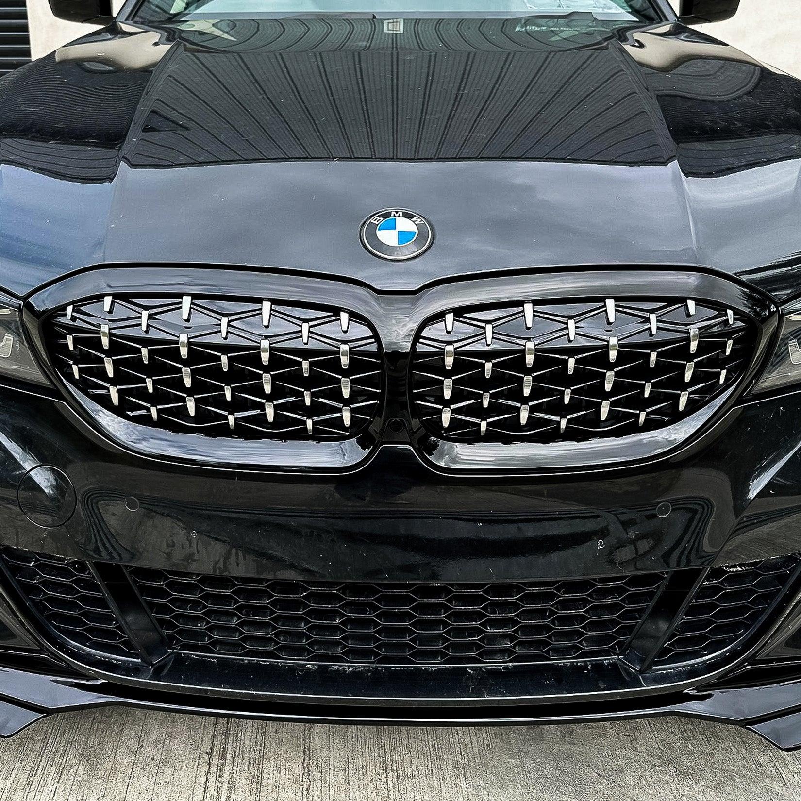 BMW 3 Series G20/G21 2018-2021 (pre-lci) Diamond Style Front Grill Gloss Black & Silver - TMC Motorsport