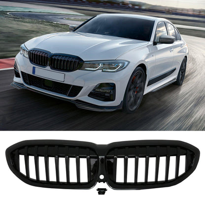 BMW 3 Series G20/G21 2018-2021 (Pre-LCI) Gloss Black Solid Slat Front Grill - TMC Motorsport