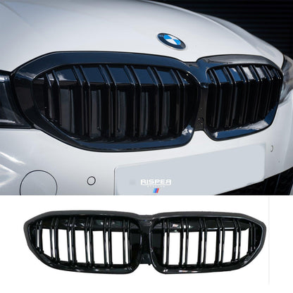 BMW 3 Series G20/G21 2018-2021 (pre-lci) M3 Style Front Grill Gloss Black Double Slat - TMC Motorsport