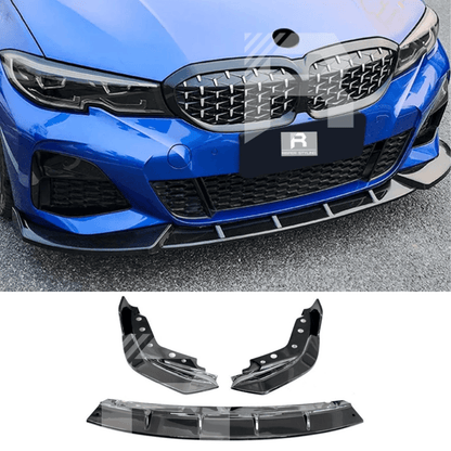 BMW 3 Series M Sport G20 2018-2022 (Pre-LCI) Gloss Black 3-Piece Front Splitter V2 - TMC Motorsport