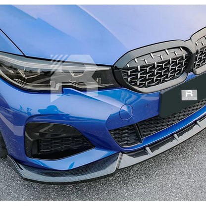 BMW 3 Series M Sport G20 2018-2022 (Pre-LCI) Gloss Black 3-Piece Front Splitter V2 - TMC Motorsport