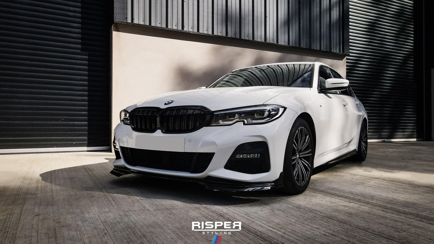 BMW 3 Series M Sport G20/G21 2018-2021 (pre-lci) Front Splitter Lip Gloss Black - TMC Motorsport
