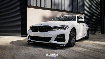 BMW 3 Series M Sport G20/G21 2018-2021 (pre-lci) Front Splitter Lip Gloss Black - TMC Motorsport