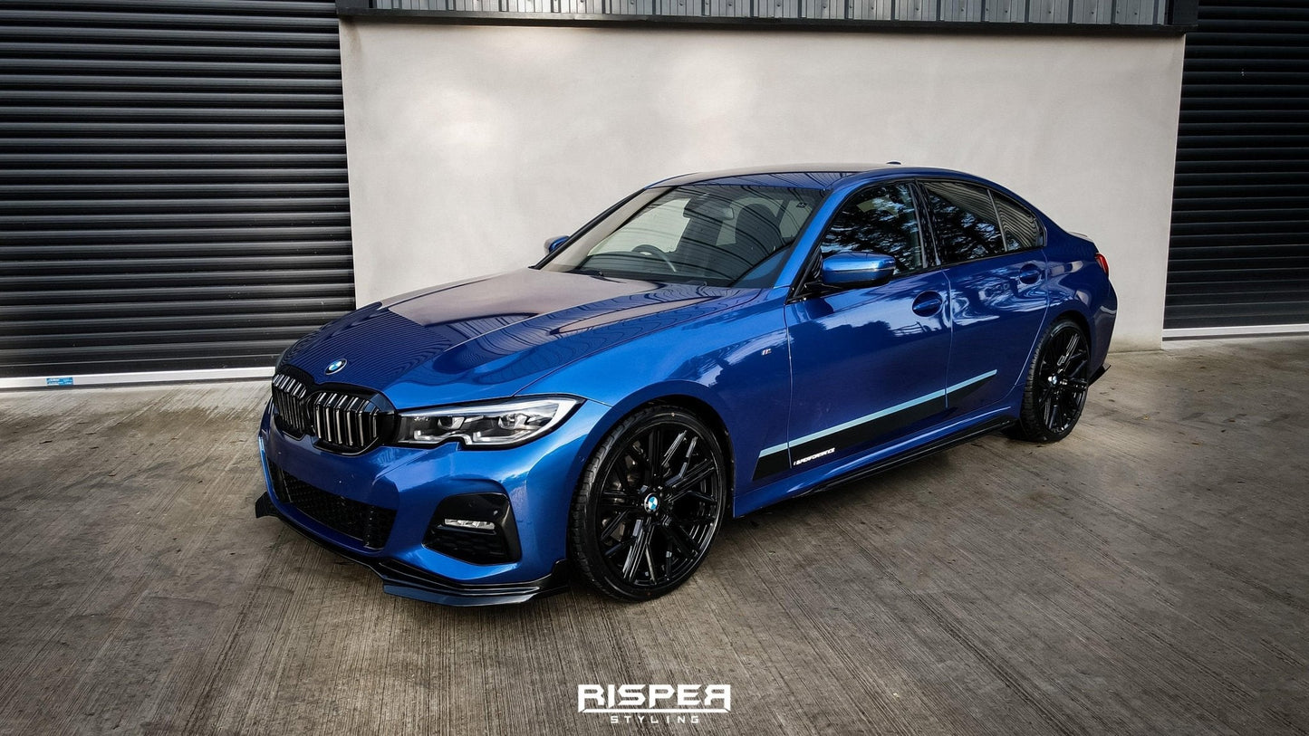 BMW 3 Series M Sport G20/G21 2018-2021 (pre-lci) Front Splitter Lip Gloss Black - TMC Motorsport