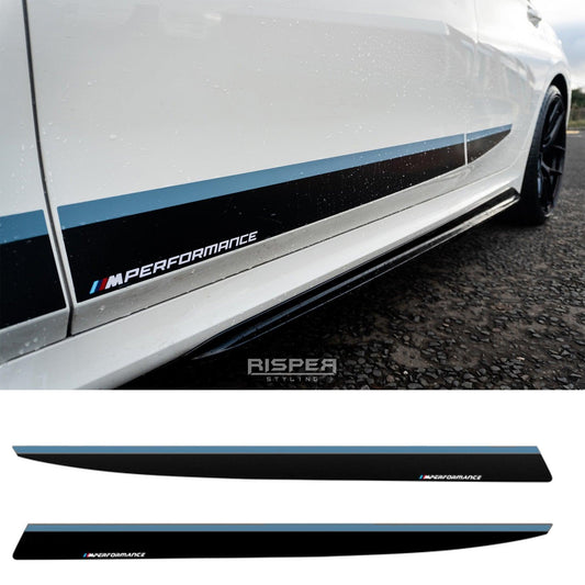 BMW 3 Series M Sport G20/G21 2018+ Gloss Black M Performance Side Door Stickers - TMC Motorsport